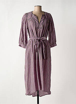 Robe longue manches longues manches longues rose SEE U SOON femme