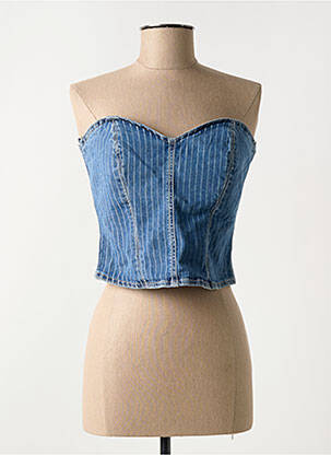 Top stretch sans manche bleu ONLY femme