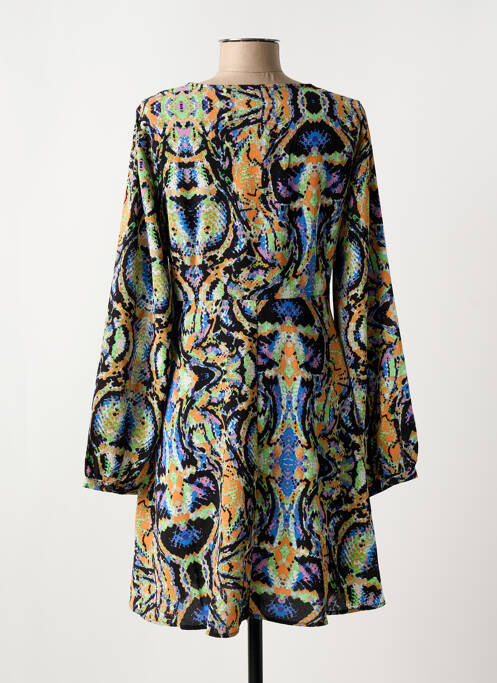 Robe mi-longue imprimé fantaisie manches longues bleu ONLY femme