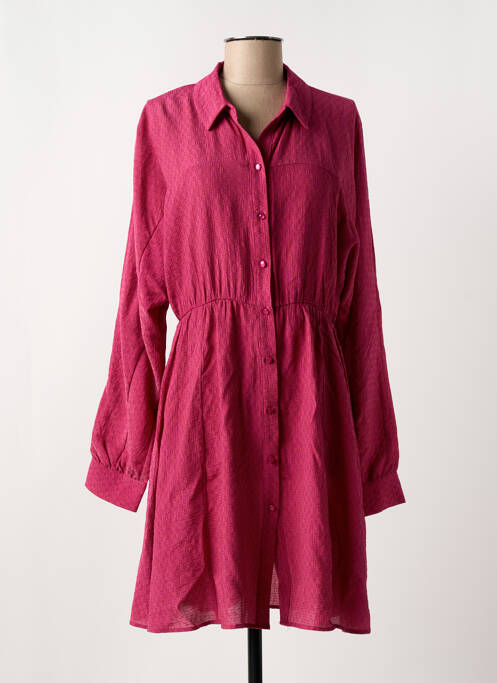 Robe mi-longue manches longues manches longues rose SEE U SOON femme