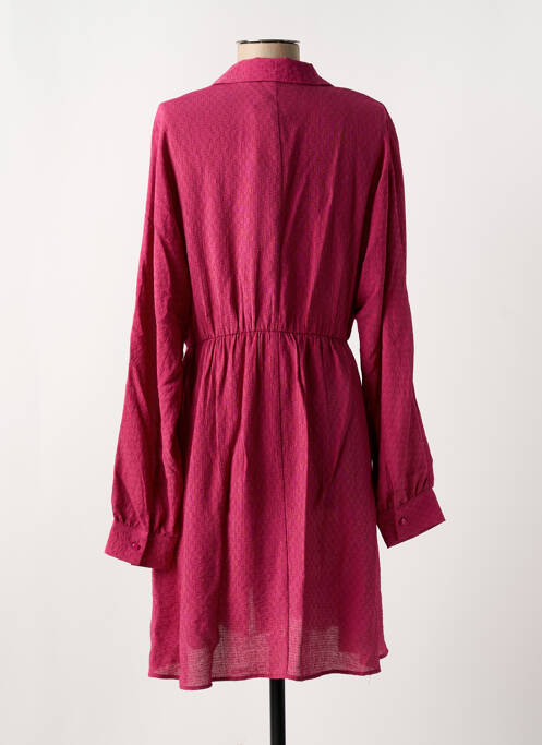 Robe mi-longue manches longues manches longues rose SEE U SOON femme