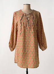 Robe courte manches 3/4 manches 3/4 rouge ARELINE femme