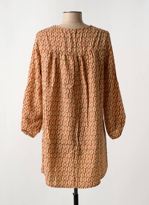 Robe courte manches 3/4 manches 3/4 rouge ARELINE femme