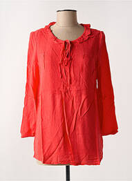 Blouse col rond manches longues rouge ARELINE femme