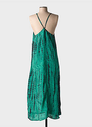Robe longue coupe fluide fines bretelles vert FIVE femme