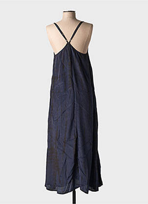 Robe longue manches bretelles ajustables fines bretelles noir FIVE femme