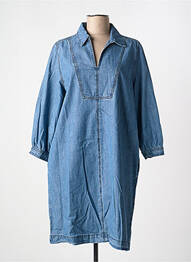 Robe mi-longue manches 3/4 manches 3/4 bleu JANE BLUE femme