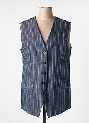 Gilet sans manche imprimé rayures bleu VICOLO femme