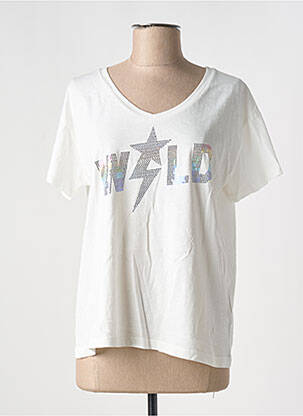 T-shirt coupe droite manches courtes blanc NINE TEES femme