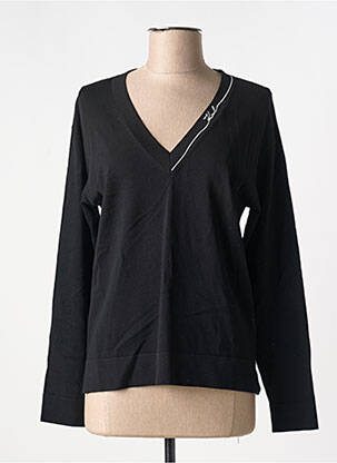 Pull coupe cintrée manches longues noir KARL LAGERFELD femme