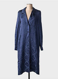Robe mi-longue coupe fluide manches longues bleu TWINSET femme