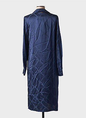 Robe mi-longue coupe fluide manches longues bleu TWINSET femme