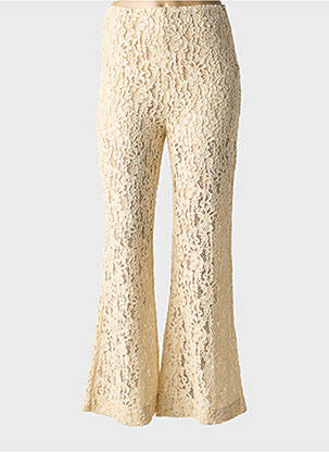 Pantalon flare taille à pinces taille haute beige TWINSET femme