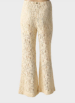 Pantalon flare taille à pinces taille haute beige TWINSET femme