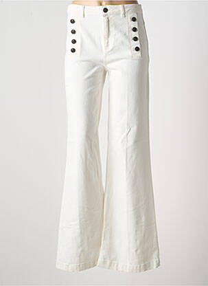 Jean coupe flare stretch taille haute beige TWINSET femme