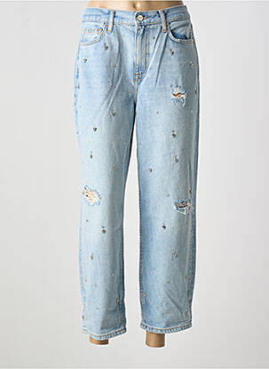 Jeans coupe droite effet usé délavé bleu LIU JO femme