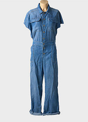 Combi-pantalon fermeture boutonnée sur le devant manches courtes bleu FIVE femme