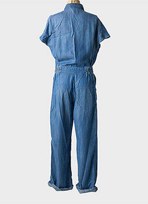Combi-pantalon fermeture boutonnée sur le devant manches courtes bleu FIVE femme