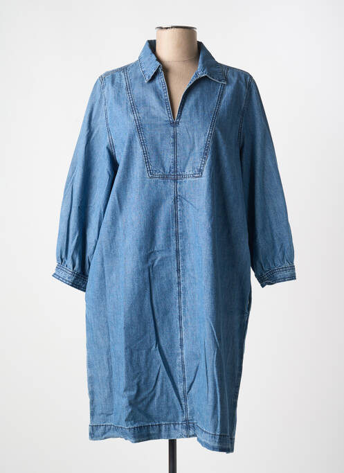 Robe mi-longue manches 3/4 manches 3/4 bleu JANE BLUE femme