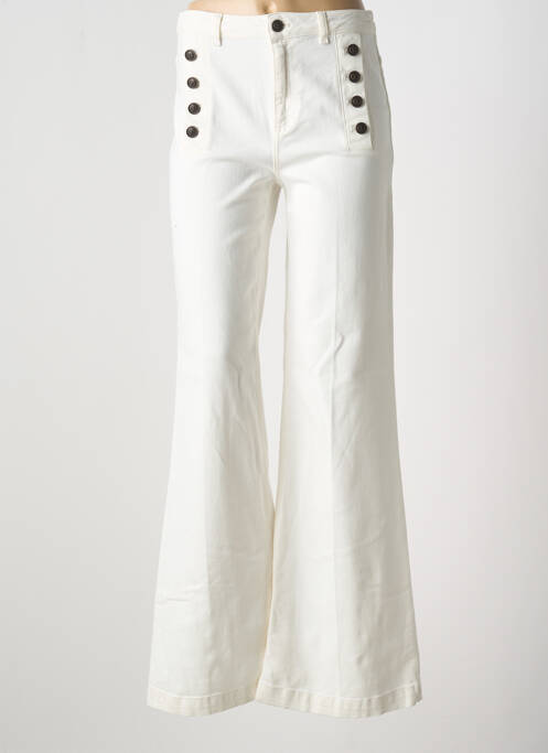 Jean coupe flare taille haute taille haute beige TWINSET femme
