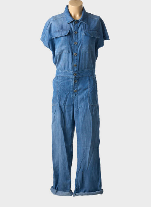 Combi-pantalon fermeture boutonnée sur le devant manches courtes bleu FIVE femme