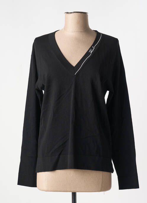 Pull coupe cintrée manches longues noir KARL LAGERFELD femme
