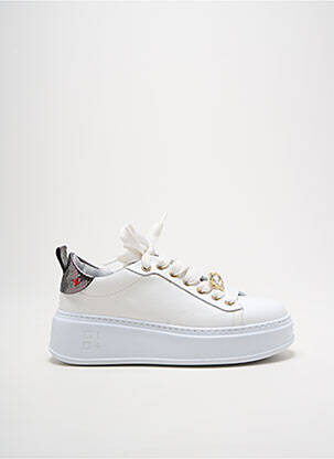 Baskets matière lisse talon de 4 à 6cm blanc GIO+ femme