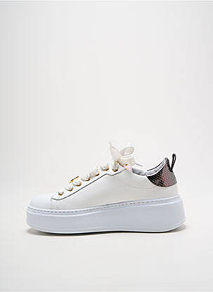 Baskets matière lisse talon de 4 à 6cm blanc GIO+ femme