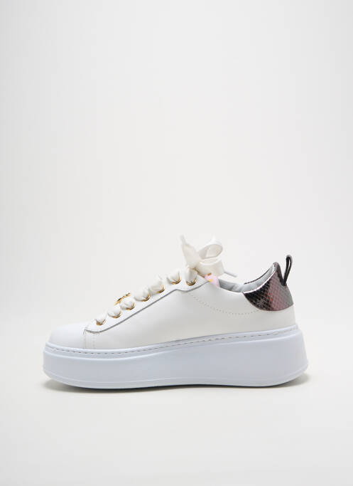 Baskets matière lisse talon de 4 à 6cm blanc GIO+ femme