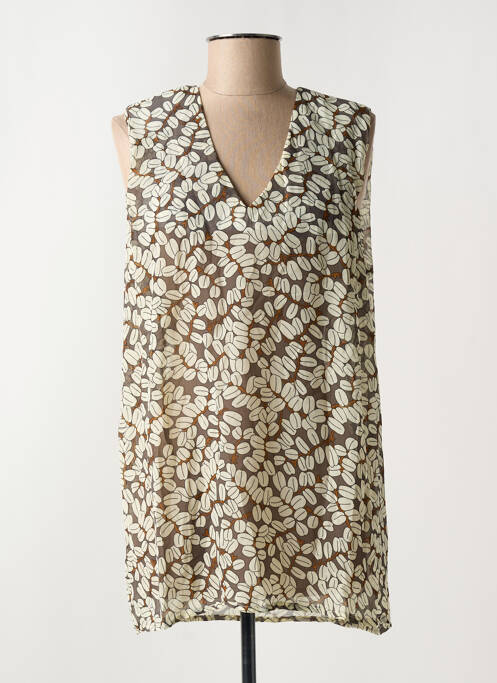 Tunique sans manche col v beige ARELINE femme