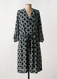 Robe mi-longue manches 3/4 manches 3/4 bleu ARELINE femme