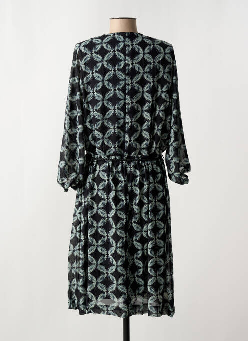 Robe mi-longue manches 3/4 manches 3/4 bleu ARELINE femme