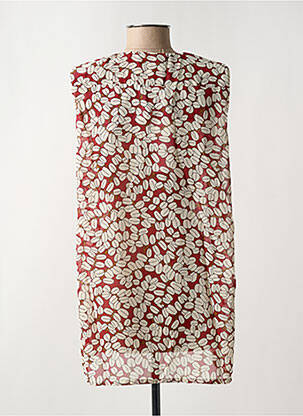Tunique sans manche tissage crêpe rouge ARELINE femme