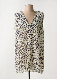 Tunique sans manche col v bleu ARELINE femme