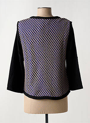 Top col rond manches longues bleu ARELINE femme