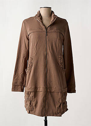 Veste casual col rond marron ARELINE femme