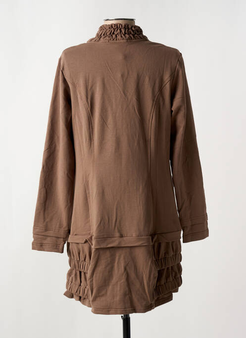 Veste casual col rond marron ARELINE femme