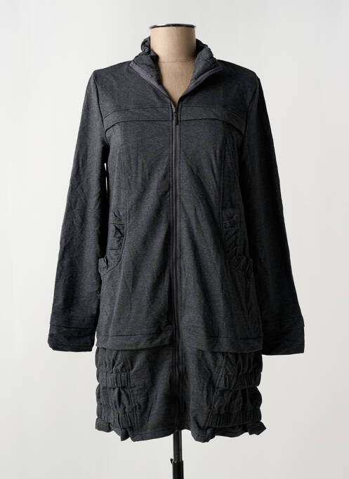 Veste casual col rond gris ARELINE femme