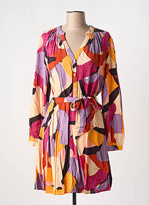 Robe courte manches longues manches longues orange GRACE & MILA femme