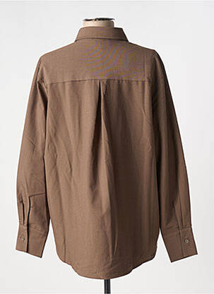 Chemisier coupe droite manches longues marron GRACE & MILA femme