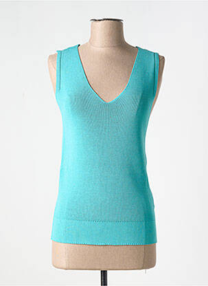 Pull col v sans manche bleu ESQUALO femme
