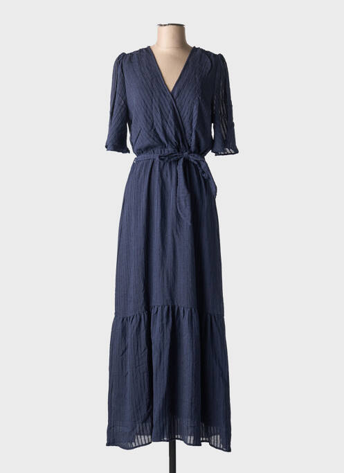 Robe longue manches courtes manches courtes bleu GRACE & MILA femme