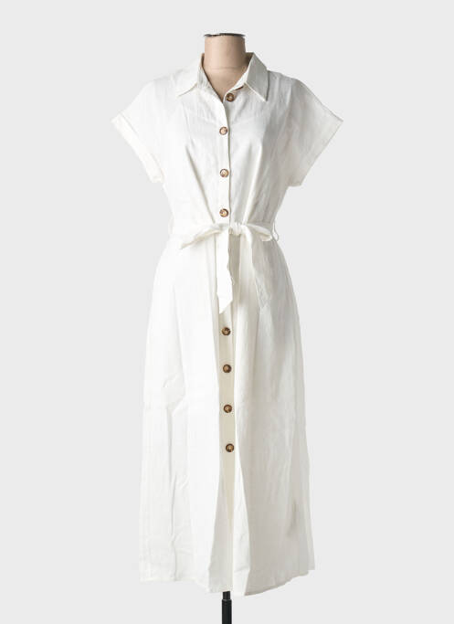 Robe longue manches courtes manches courtes beige GRACE & MILA femme