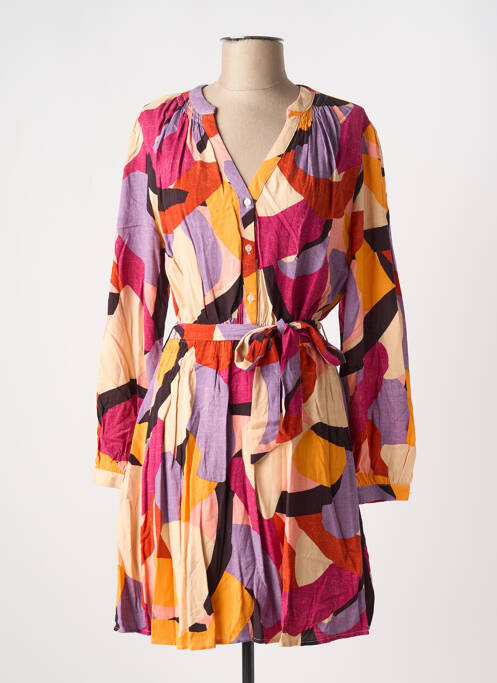 Robe courte manches longues manches longues orange GRACE & MILA femme