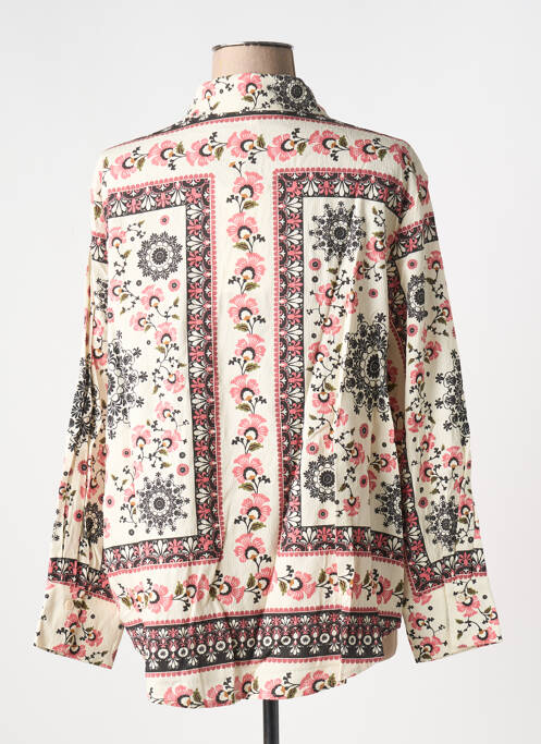 Chemisier imprimé fleurs manches longues beige GRACE & MILA femme