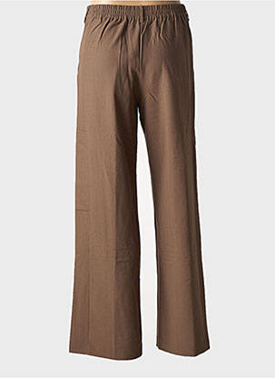 Pantalon large tissage popeline taille normale marron GRACE & MILA femme
