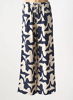 Pantalon large tissage popeline taille normale bleu GRACE & MILA femme