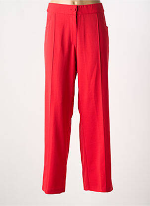 Pantalon droit tissage crêpe taille normale rouge JEAN MARC PHILIPPE femme