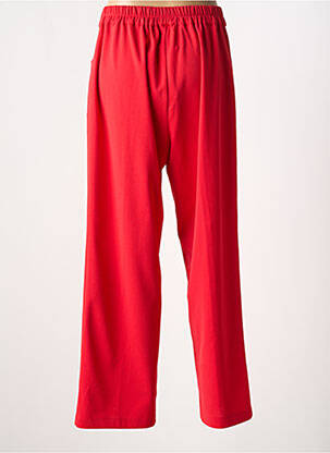 Pantalon droit tissage crêpe taille normale rouge JEAN MARC PHILIPPE femme