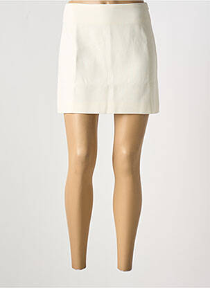 Jupe courte coupe droite beige GRACE & MILA femme